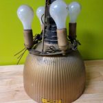 1920-30s Curtis Lighting "Golden Armor X-Ray" Art Deco Pendant