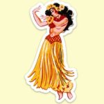 "New" Hula Girl Sticker